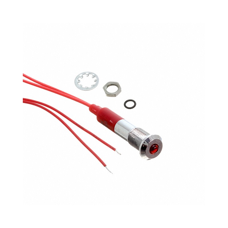 1 pcs : FL1M-6SW-1-R24V - LED RED 6MM NUT 24VAC/DC STK
