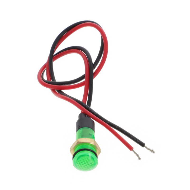 1 pcs : FL1P-8NW-1-G12V - LED GRN 8MM NUT 12VAC/DC STK