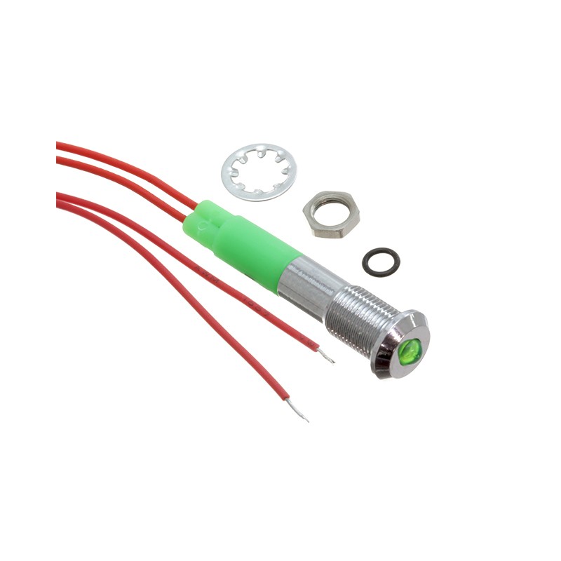 1 pcs : FL1M-6SW-1-G3V - LED GRN 6MM NUT 3VAC/DC STK