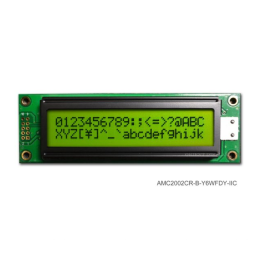 1 pcs : AMC2002CR-B-Y6WFDY-I2C - LCD COB CHAR 20X2 Y/G TRANSF I2C