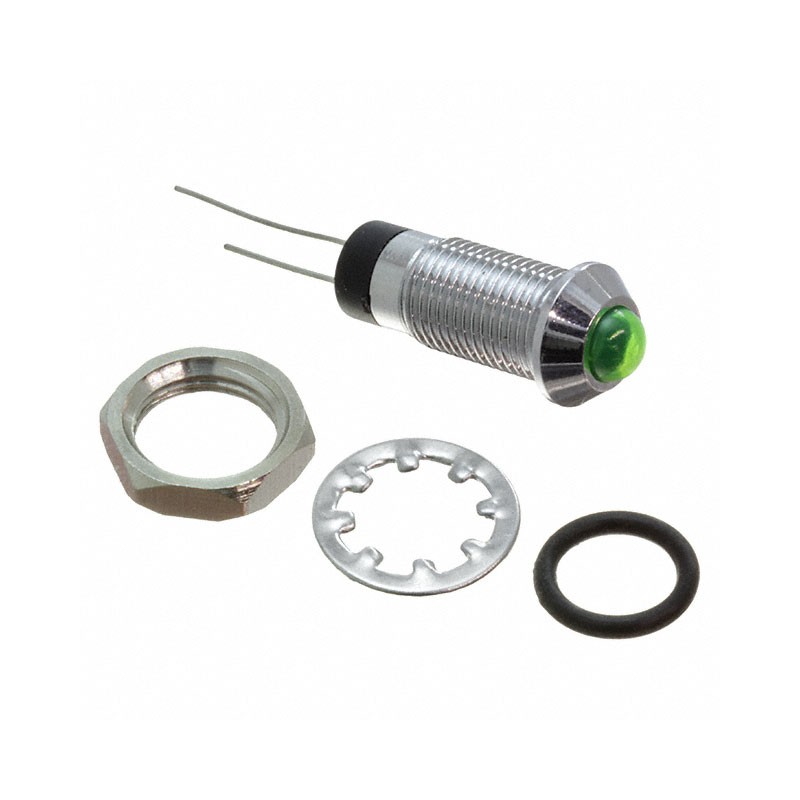 1 pcs : FL1M-8SJ-3-G12V - LED GRN 8MM NUT 12VAC/DC STK