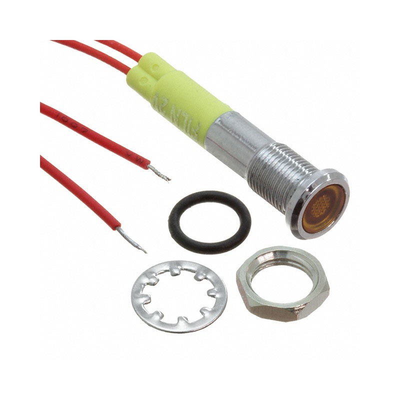 1 pcs : FL1M-6FW-1-Y110V - LED YEL 6MM NUT 110VAC/DC STK