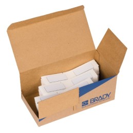 1 Box of 500 - Brady B-7593 Black on White Polyester Label, 45.00 mm Width, 15.00mm Label Length, 45mm Label Width