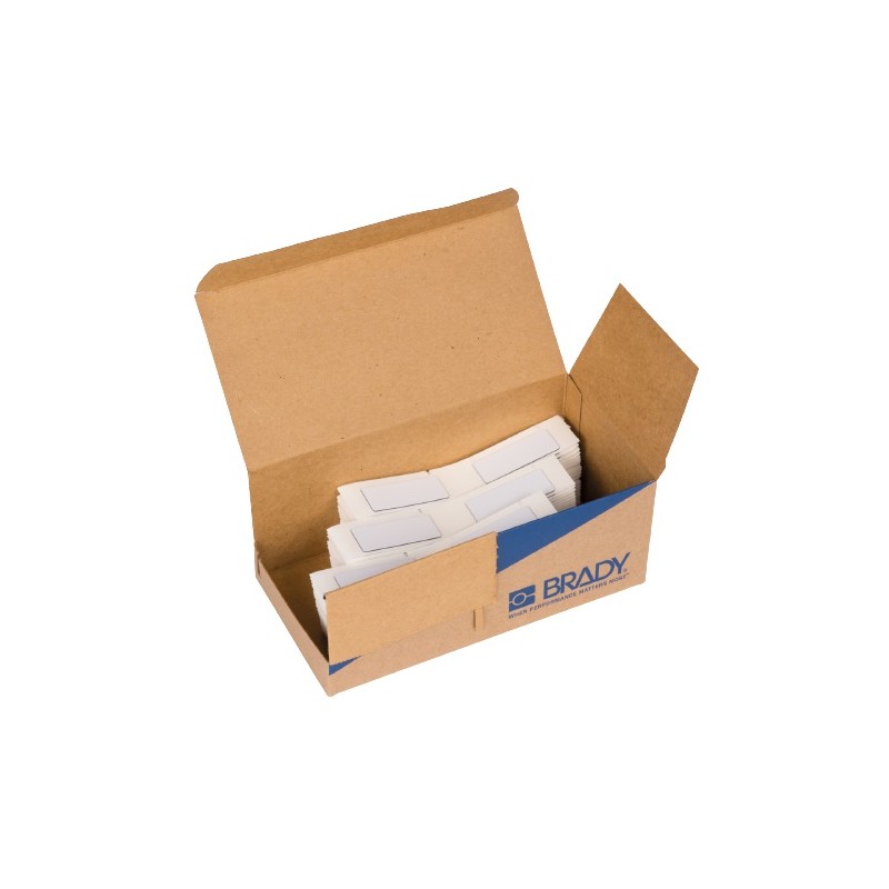 1 Box of 500 - Brady B-7593 Black on White Polyester Label, 45.00 mm Width, 15.00mm Label Length, 45mm Label Width