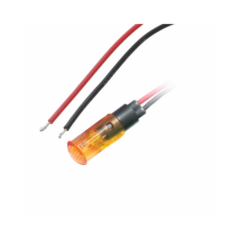 1 pcs : FL1P-8QW-2-Y12V - LED YEL 8MM SNAP 12VAC/DC STK