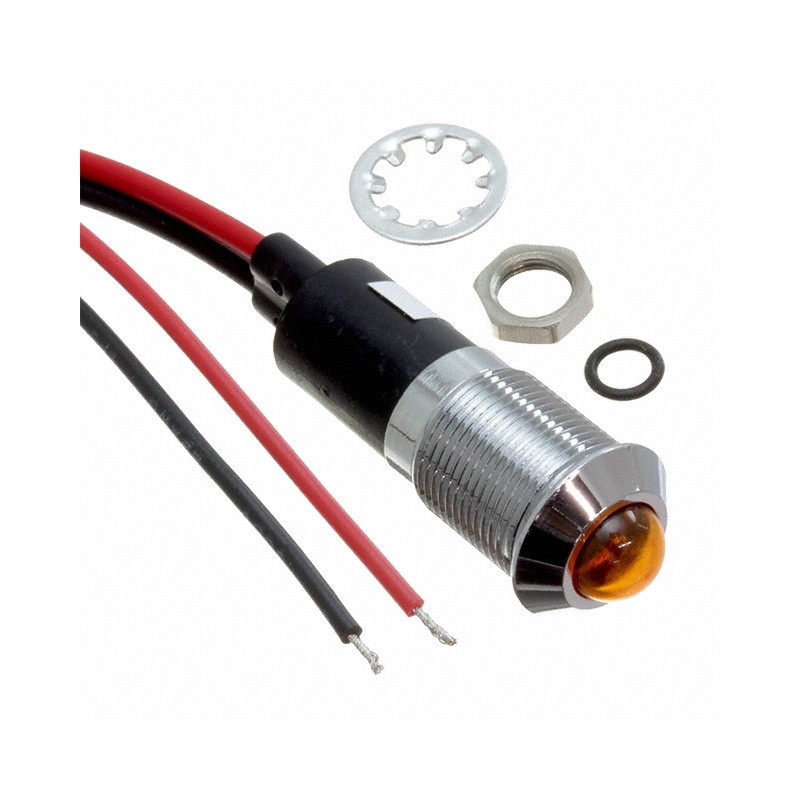 1 pcs : FL1M-12SW-1-Y12V - LED YEL 12MM NUT 12VAC/DC STK