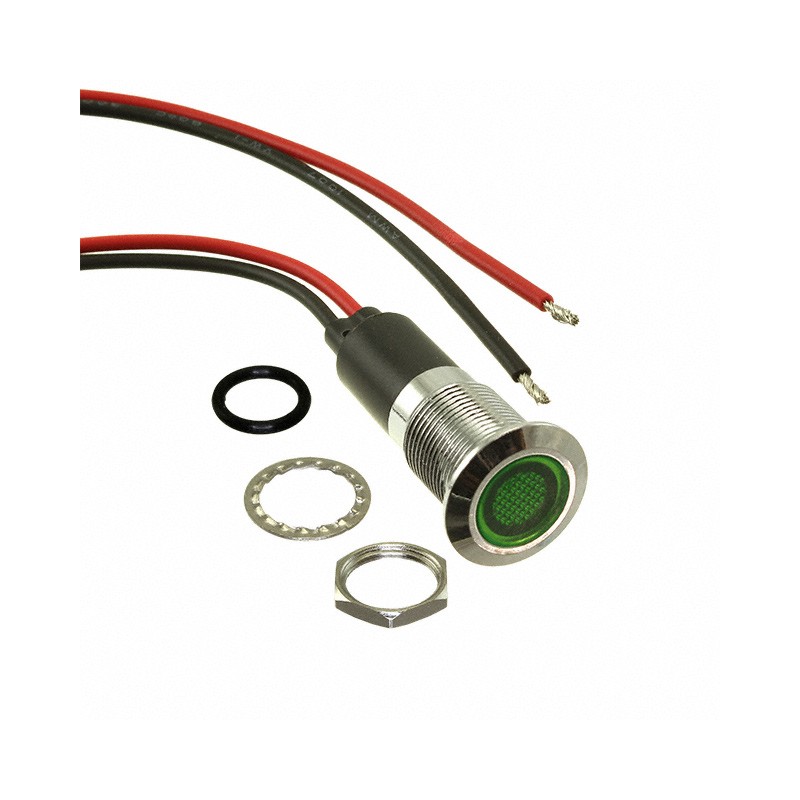 1 pcs : FL1M-12FW-1-G110V - LED GRN 12MM NUT 110VAC/DC STK