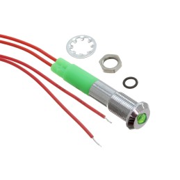 1 pcs : FL1M-6SW-1-G24V - LED GRN 6MM NUT 24VAC/DC STK