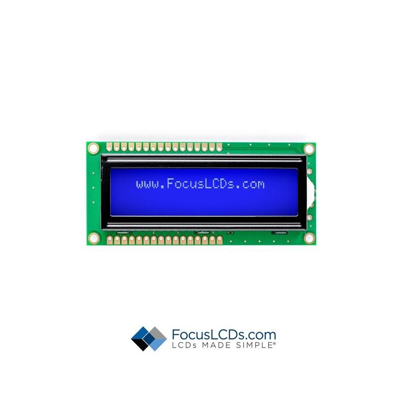 1 pcs : C162A-BW-LW63 - 16X2 STN BLUE CHARACTER LCD