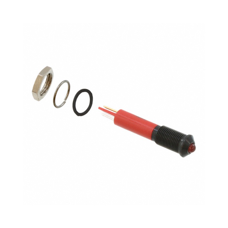 1 pcs : Q6P1BXXR24E - INDICATOR 24V 6MM PROMINENT RED