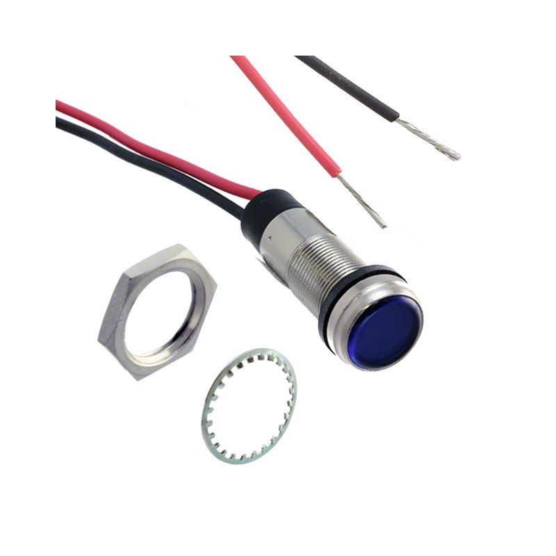 1 pcs : 6561409303F - LED 1/2' FLAT BLUE 230VAC LEAD