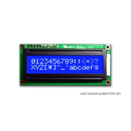 1 pcs : AMC1602AR-B-B6WTDW-SPI - COB CHAR 16X2 BLUE TRANSM SPI
