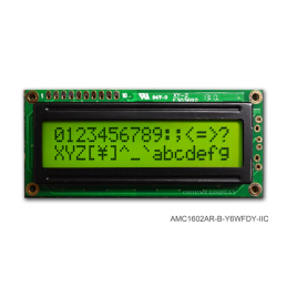 1 pcs : AMC1602AR-B-Y6WFDY-I2C - 16X2 CHARACTER STN POS YG I2C