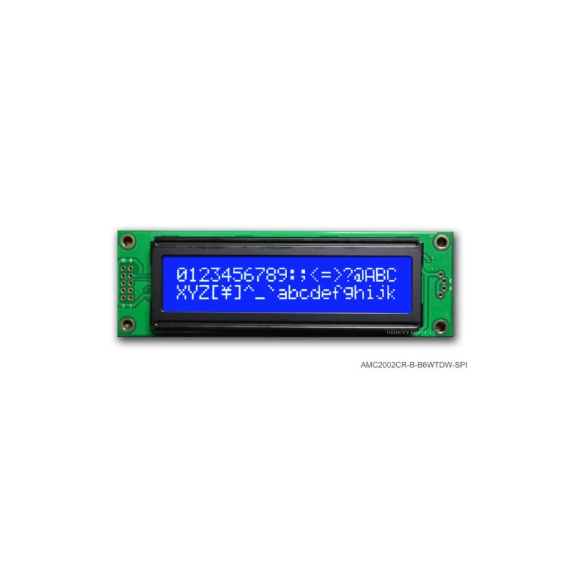 1 pcs : AMC2002CR-B-B6WTDW-SPI - COB CHAR 20X2 BLUE TRANSM SPI