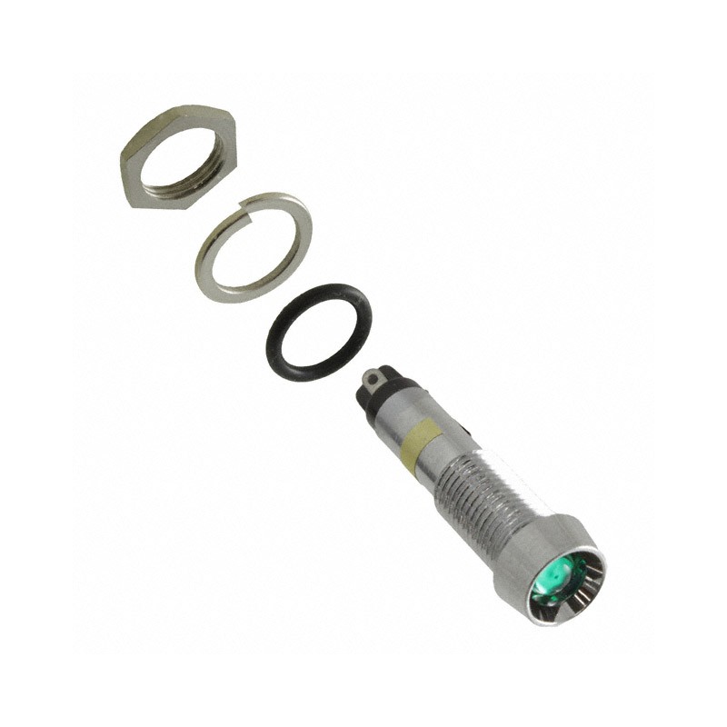 1 pcs : 6072212330F - LED 7MM GREEN PMI W GASKET