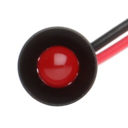 1 pcs - RS PRO Red Panel Mount Indicator, 24V dc, 8mm Mounting Hole Size, Lead Wires Termination