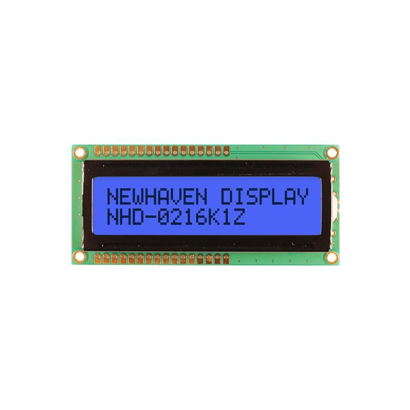 1 pcs : NHD-0216K1Z-FSB-GBW-L - LCD MOD 32DIG 16X2 TRANSFLCT BLU