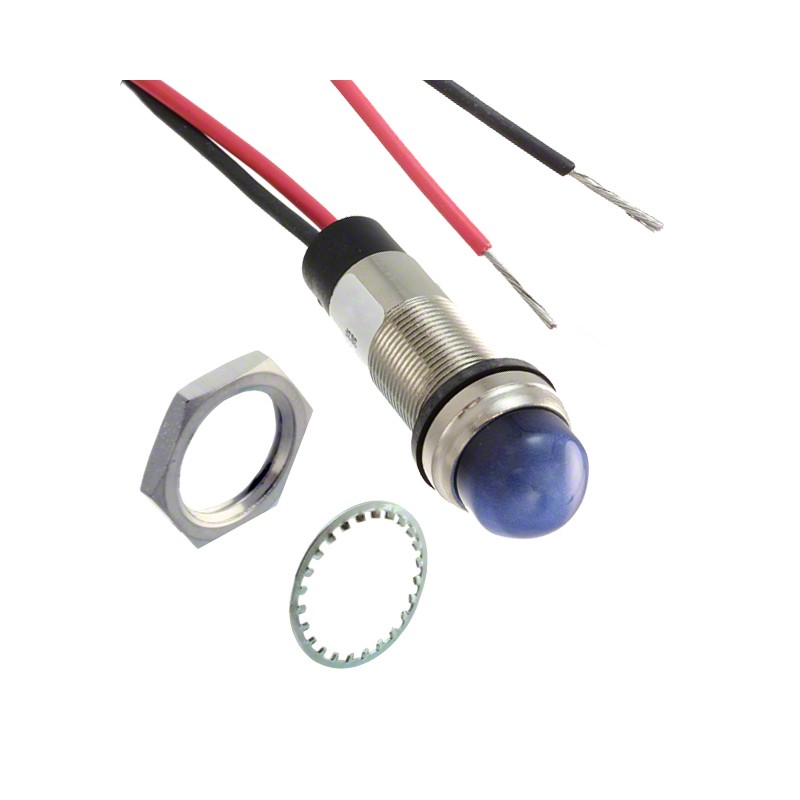 1 pcs : 6563403303F - LED 1/2' DOME BLUE 12VDC LEAD