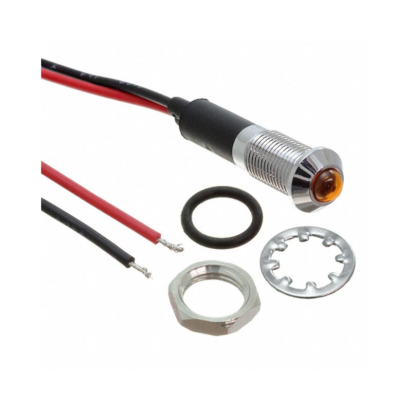 1 pcs : FL1M-8SW-1-Y2V - LED YEL 8MM NUT 2VAC/DC STK