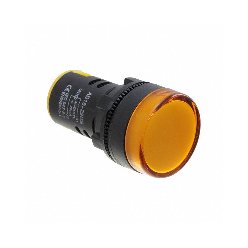 1 pcs : FL1P-22NA-1-Y110V - LED YEL 22MM NUT 110VAC/DC STK