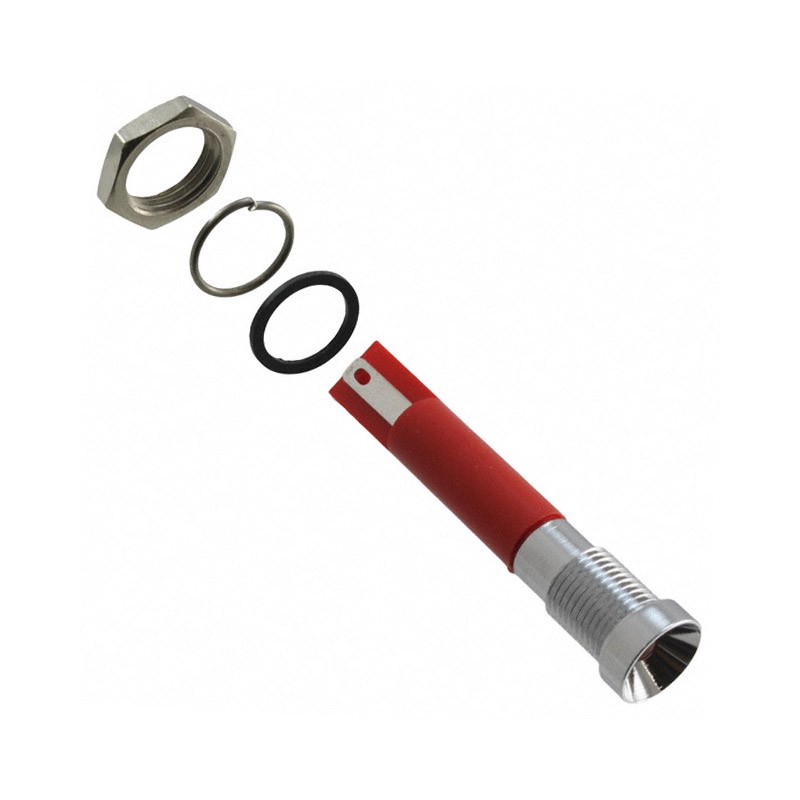 1 pcs : Q8R1CXXR12E - INDICATOR 12V 8MM RECESSED RED