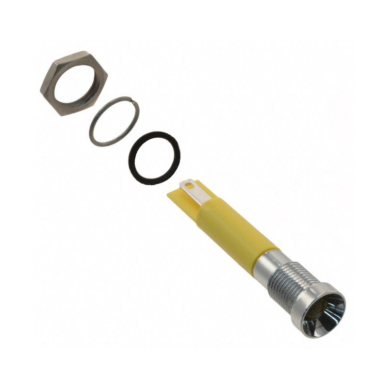 1 pcs : Q8R1CXXY12E - INDICATOR 12V 8MM RECESSED YEL