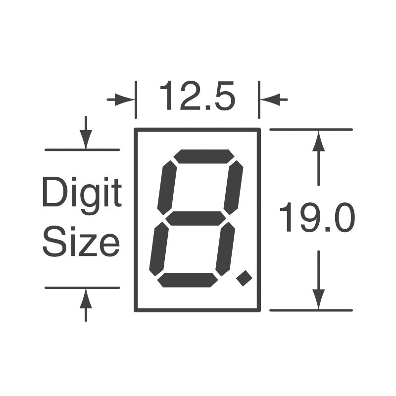 1 pcs : LA-501VD - DISPLAY 7SEG 0.51' SGL RED 10DIP