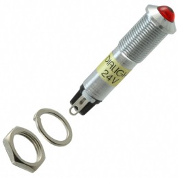 1 pcs : 6091112140F - LED PNL MT 9MM 24V CHROME RED