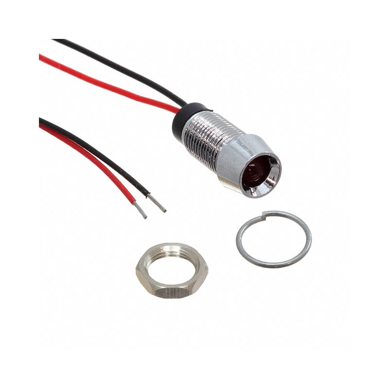 1 pcs : FL1M-8CW-4-R12V - LED RED 8MM NUT 12VDC STK