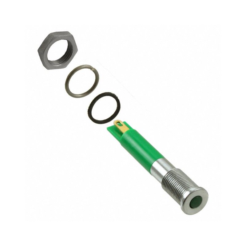 1 pcs : Q6F1CXXG12E - INDICATOR 12V 6MM FLUSH GREEN