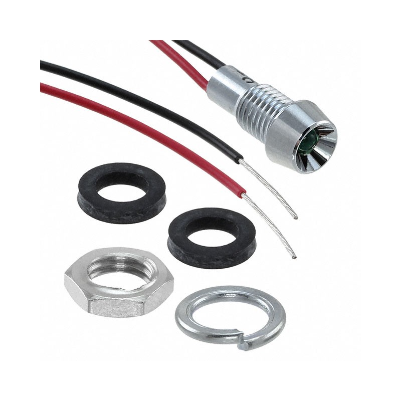 1 pcs : L60D-G28-W - PMI 5.9MM 565NM GRN 28V WT 6' LD