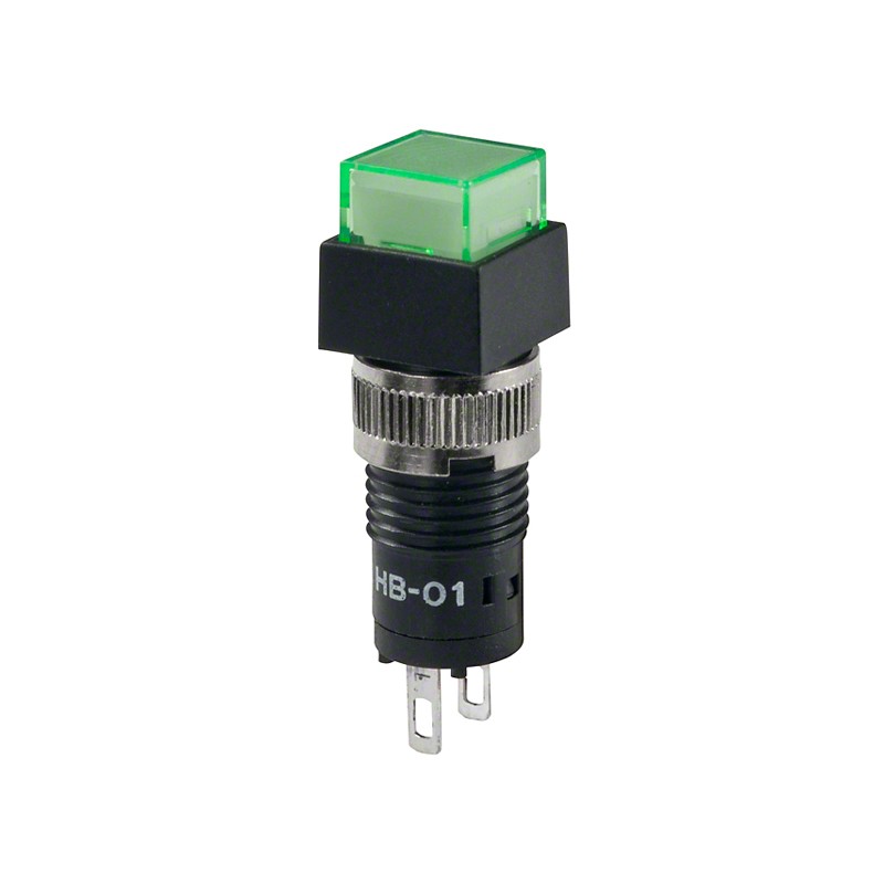 1 pcs : HB01KW01-5F-FB - SW IND PB SQ GREEN LED DIFF GRN