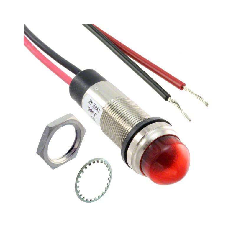 1 pcs : 656310A303F - 1/2' DOME RED 48VDC W/LEAD