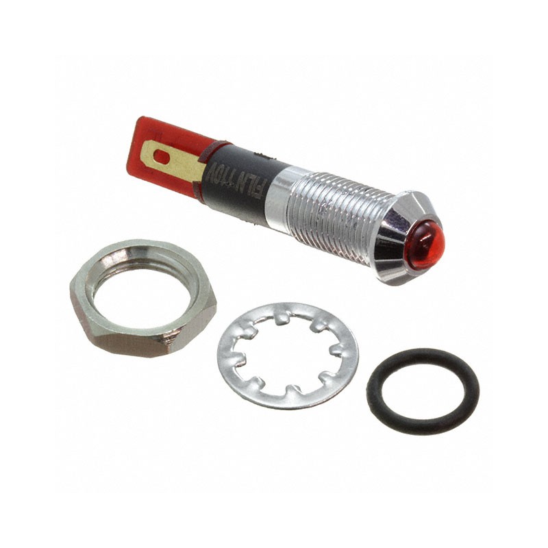 1 pcs : FL1M-8SJ-2-R24V - LED RED 8MM NUT 24VAC/DC STK