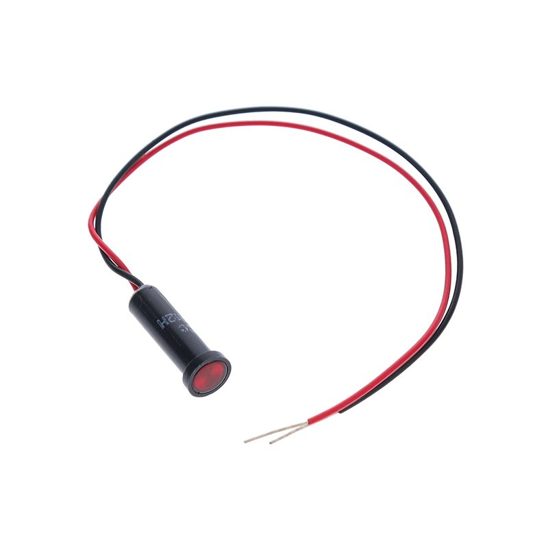 1 pcs : 44W-NKR12H-CRO - PMI .250' LED 12V WIRE CLEAR RED
