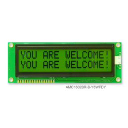 1 pcs : AMC1602BR-B-Y6WFDY - 16X2 CHARACTER STN POS YG