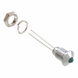 1 pcs : 6061211110F - LED PNL IND 6MM GRN 3V PROTRUD