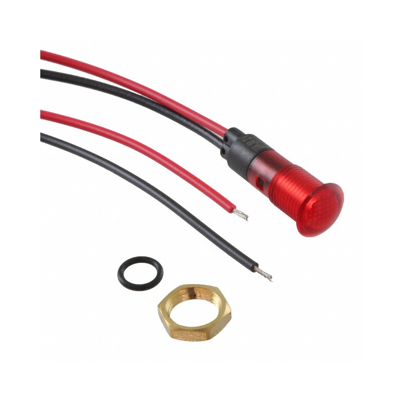 1 pcs : FL1P-8NW-1-R2V - LED RED 8MM NUT 2VAC/DC STK