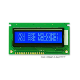 1 pcs : AMC1602GR-B-B6WTDW - LCD COB CHAR 16X2 BLUE TRANSM