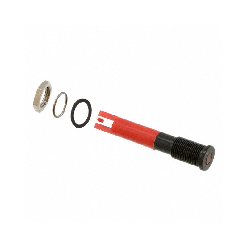1 pcs : Q6F1BXXR24E - INDICATOR 24V 6MM FLUSH RED