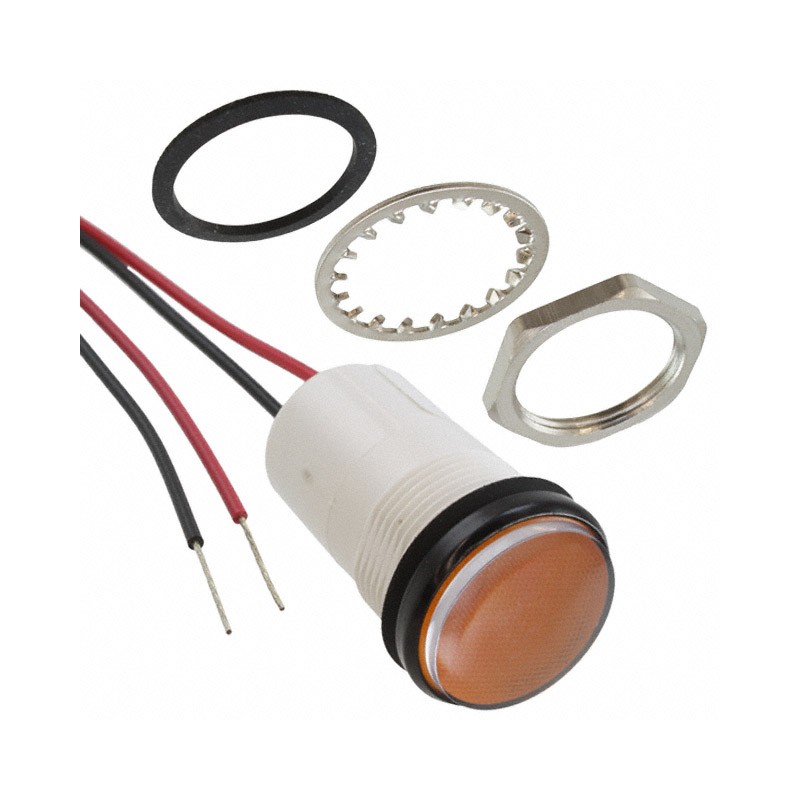 1 pcs : 5571705203F - LED PNL MT 11/16' 24V WT YELLOW