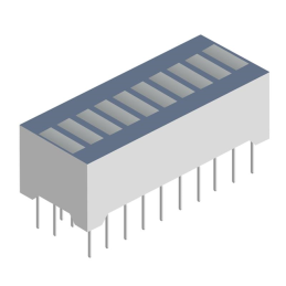 1 pcs : XGMDKVGX10D - LED CBI 5.08X1.78MM 10SEG G/R TH