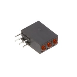 1 pcs : H380CHDL - LED CBI 1.8MM 3X1 RED DIFF RA
