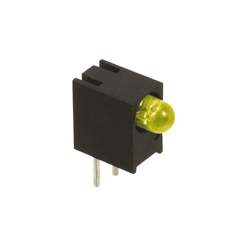 1 pcs - Dialight 551-0707F, Yellow Right Angle PCB LED Indicator, Through Hole 7.5 V