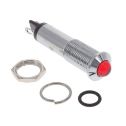 1 pcs : 6091112120F - LED PNL MT 9MM 6V CHROME RED