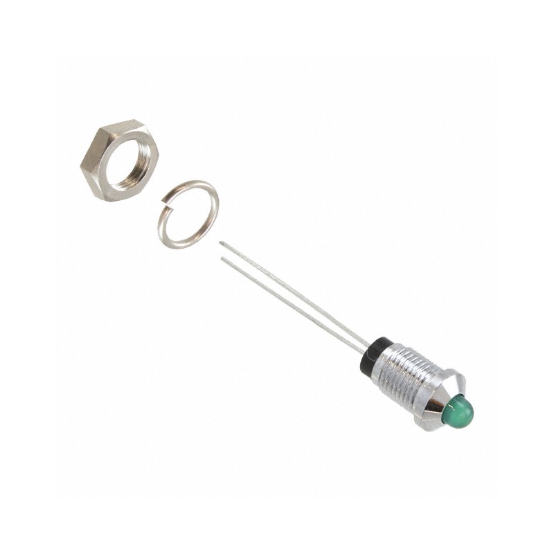 1 pcs : 6051211110F - LED PNL IND 5MM GREEN PROTRUDING