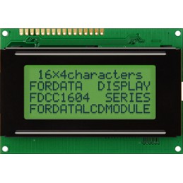 1 pcs - Fordata FC1604A01-RNNYBW-66SE FC LCD LCD Graphic Display, Green, Yellow on, 4 Rows by 16 Characters, Reflective