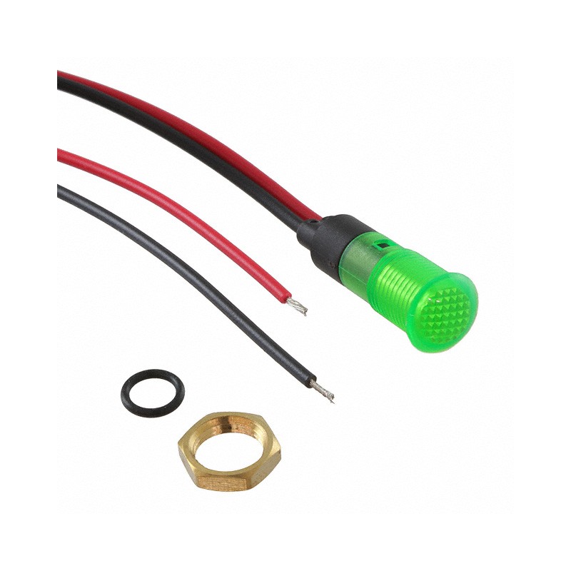 1 pcs : FL1P-8NW-1-G3V - LED GRN 8MM NUT 3VAC/DC STK