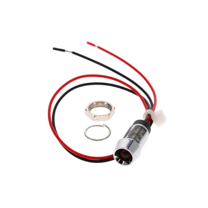 1 pcs : FL1M-8CW-4-R2V - LED RED 8MM NUT 2VDC STK