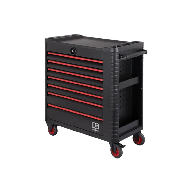 1 pcs - RS PRO 7 drawer Steel Wheeled Tool Chest, 1018mm x 458mm x 922mm